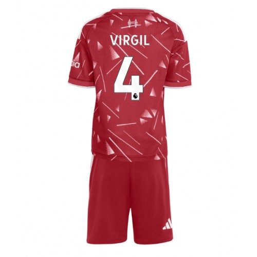 Liverpool Virgil van Dijk #4 Hjemme Trøje Børn 2026-27 Kortærmet (+ Korte bukser)